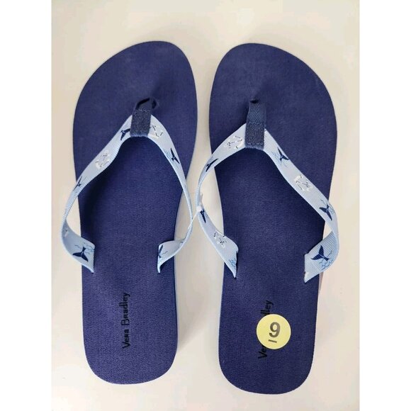 Vera Bradley Webbing Strap Women's Flip Flops Sandals Really Regatta Blue Size 9 - Picture 3 of 8